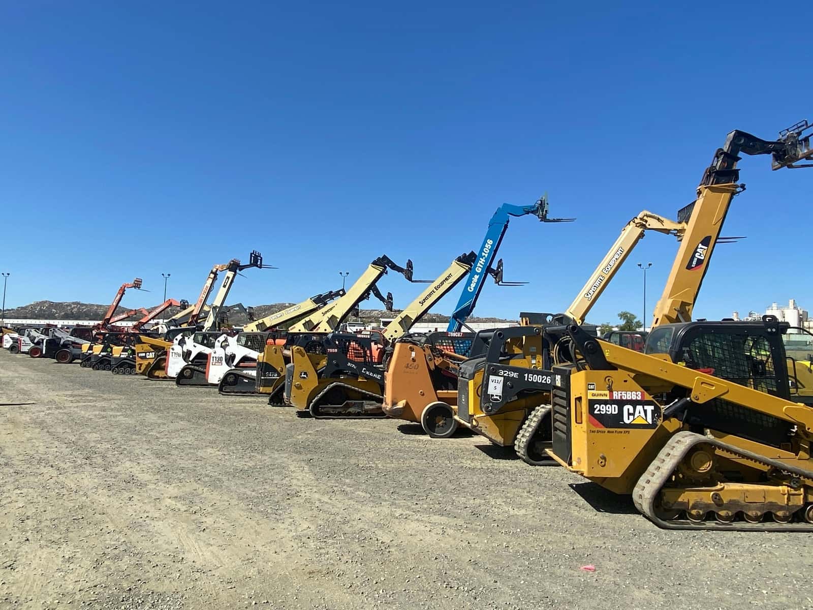 Construction equipment lined up for Section 179 and bonus depreciation tax planning